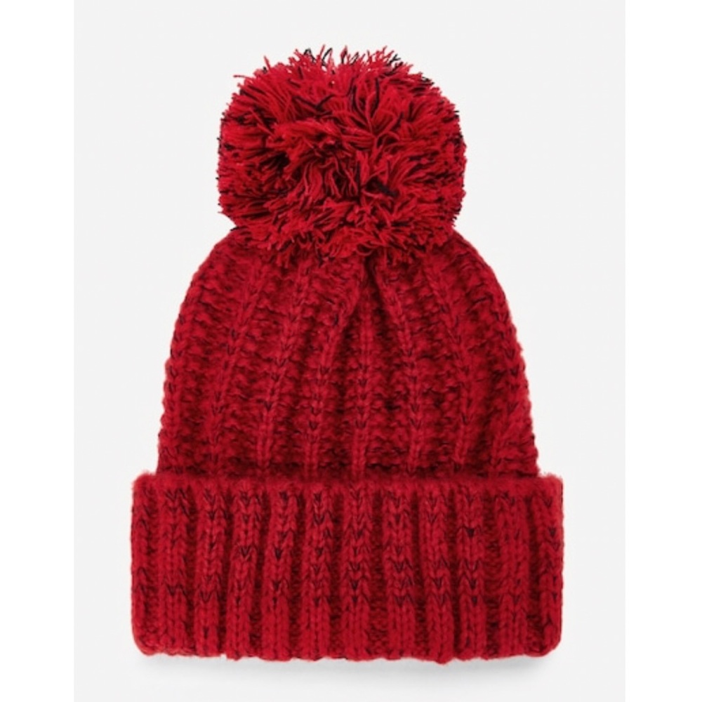 Red Pom Pom Beanie